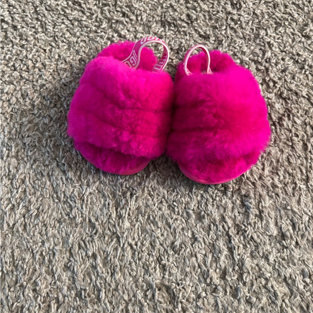 UGG Vibrant Pink Fuzzy Slippers